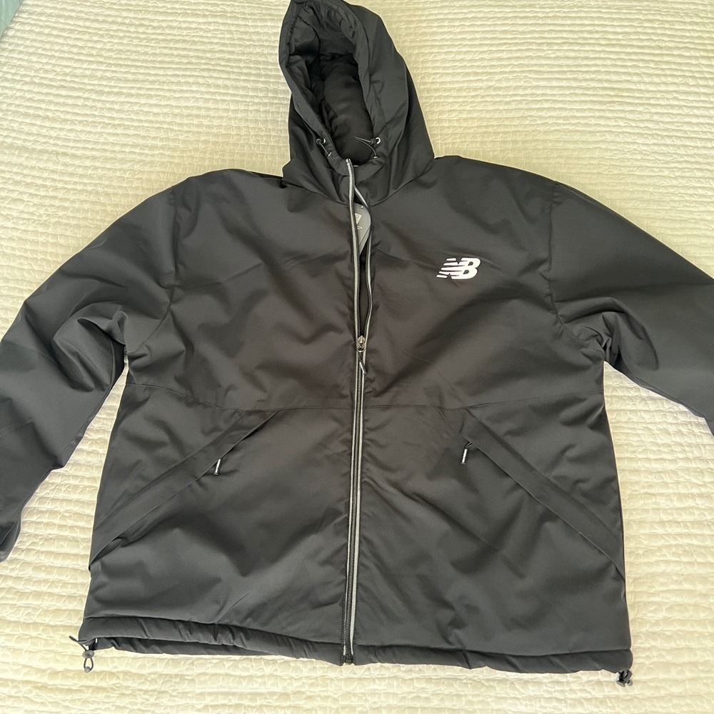 New Balance “Puffer” Tech Black Outerwear Jacket With Hood